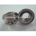 SS316 stainless steel flange nut,SS304 flange serrated nut